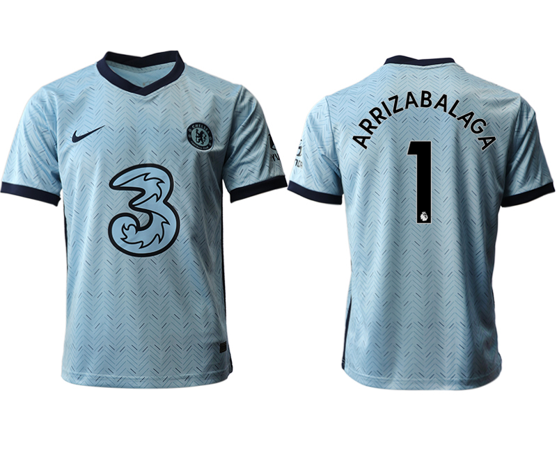 Men 2020-2021 club Chelsea away aaa version #1 Light blue Soccer Jerseys->chelsea jersey->Soccer Club Jersey